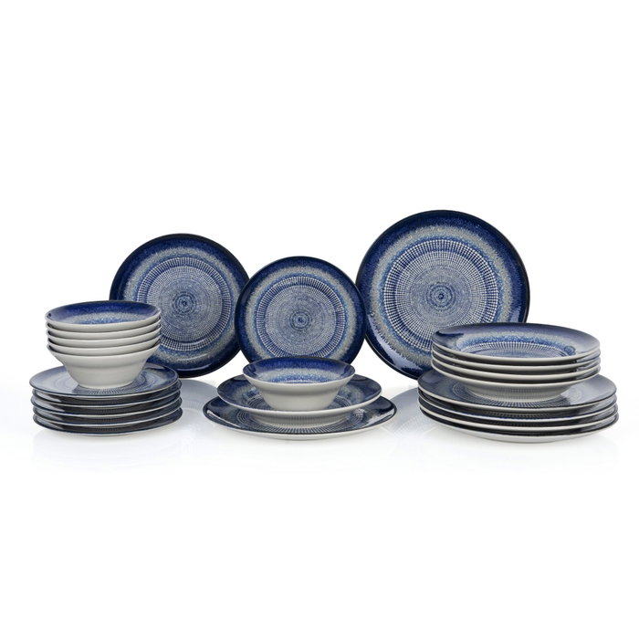 Hermia Juego de Cena Circular de 24 Piezas Multicolor